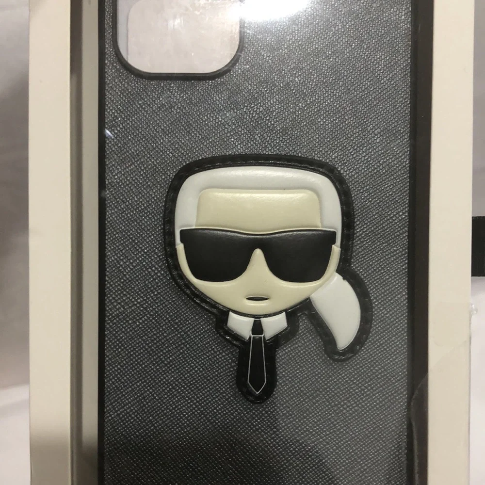 Karl Lagerfeld charcoal steel gray iPhone 14 Max slim profile‎ phone case new